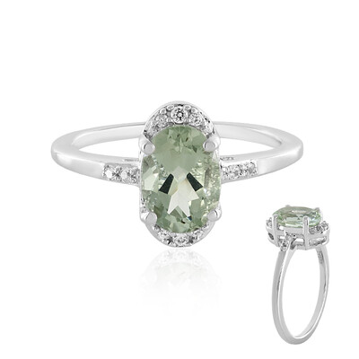Grüner Amethyst-Silberring