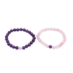 2er Set Edelstein-Armbänder