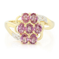 Nicht erhitzter Padparadscha-Saphir-Goldring (AMAYANI)