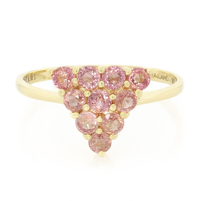 Nicht erhitzter Padparadscha-Saphir-Goldring (AMAYANI)