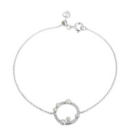 Weiße Süßwasserzuchtperlen-Silberarmband