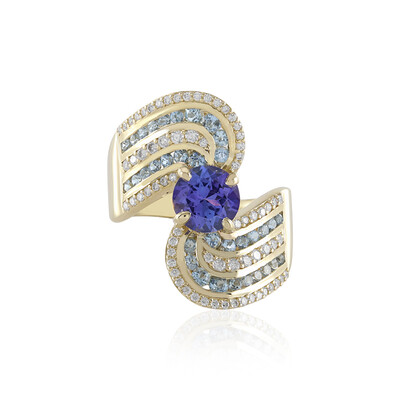 AAA-Tansanit-Goldring (de Melo)