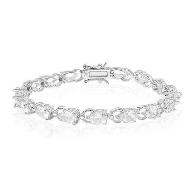 Weißer Topas-Silberarmband