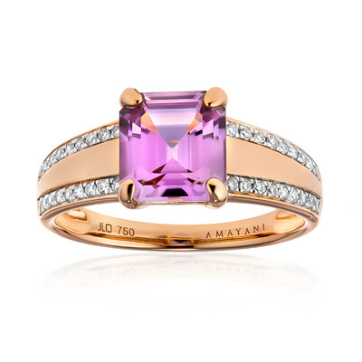 Pinkfarbener Diaspor-Goldring (AMAYANI)