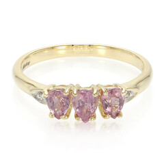 Nicht erhitzter Padparadscha-Saphir-Goldring