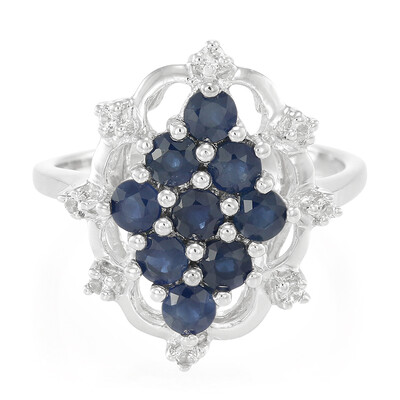 Blauer Saphir-Silberring