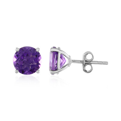 Sambia-Amethyst-Silberohrringe