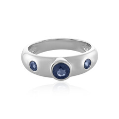 Blauer Saphir-Silberring