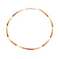 Mexikanischer Feueropal-Goldhalskette