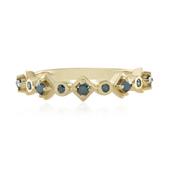 Blauer I3 Diamant-Silberring