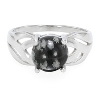Schneeflocken-Obsidian-Silberring