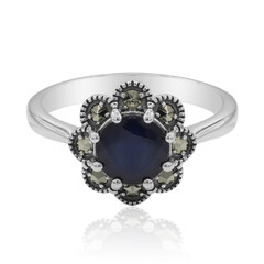 Blauer Saphir-Silberring