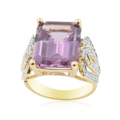 Pinkfarbener Diaspor-Goldring (AMAYANI)