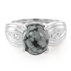 Schneeflocken-Obsidian-Silberring
