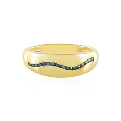 Blauer I2 Diamant-Silberring