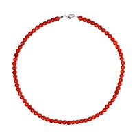 Roter Onyx-Silberhalskette