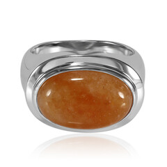 Oranger Aventurin-Silberring