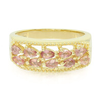 Nicht erhitzter Padparadscha-Saphir-Herren-Goldring