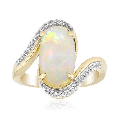 Brasilianischer Weißer Opal-Goldring