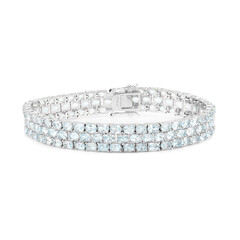 Himmelblauer Topas-Silberarmband