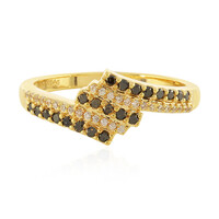 Schwarzer Diamant-Silberring