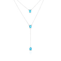 Paraibafarbener Topas-Silbercollier