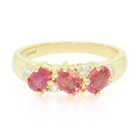 Nicht erhitzter Padparadscha-Saphir-Goldring