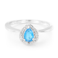 Neonblauer Apatit-Silberring