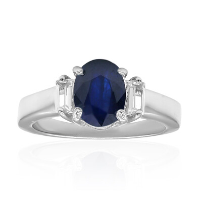 Blauer Saphir-Silberring