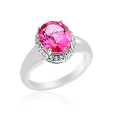 Pinkfarbener Topas-Silberring