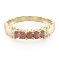 Nicht erhitzter Padparadscha-Saphir-Herren-Goldring