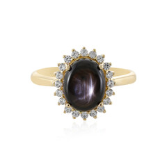 Schwarzer Stern-Saphir-Goldring