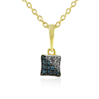Blauer I4 Diamant-Silberhalskette