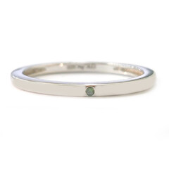 Grüner Diamant-Silberring