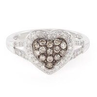 Champagner-Diamant-Silberring