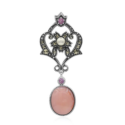 Pinkfarbener Opal-Silberanhänger (Annette classic)