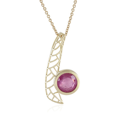 Pinkfarbener Madagaskar-Saphir-Goldhalskette (Ornaments by de Melo)