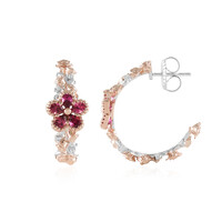Brasilianischer Pinkfarbener Turmalin-Silberohrringe (Gems en Vogue)