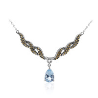 Himmelblauer Topas-Silbercollier