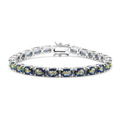 Blauer Mystik-Quarz-Silberarmband