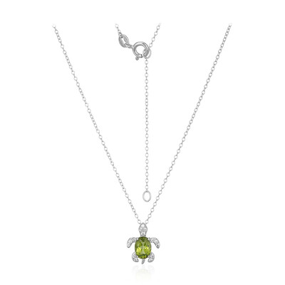 Peridot-Silberhalskette