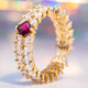 Roter Burmesischer Spinell-Goldring (de Melo)