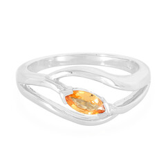 Oranger Saphir-Silberring