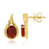 Roter Tibetanit-Goldohrringe