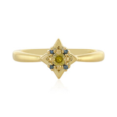 Gelber I3 Diamant-Silberring
