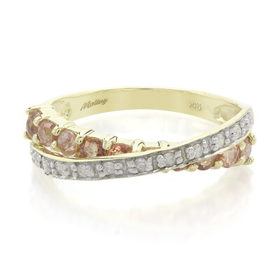Nicht erhitzter Padparadscha-Saphir-Goldring