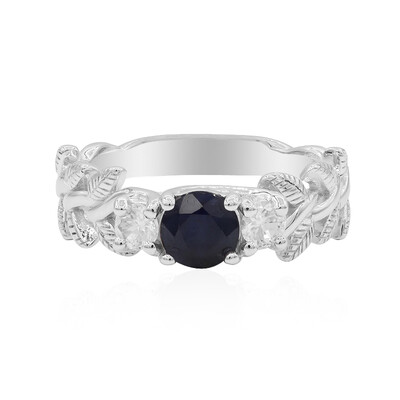 Blauer Saphir-Silberring