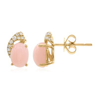 Pinkfarbener Opal-Goldohrringe