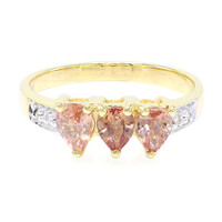 Nicht erhitzter Padparadscha-Saphir-Goldring (AMAYANI)