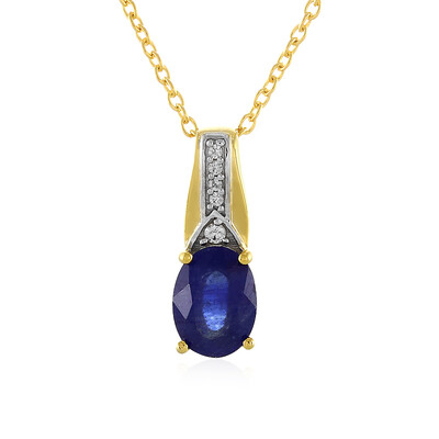 Blauer Madagaskar-Saphir-Silberhalskette